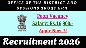Office of the District and Sessions Judge Nuh Peon Recruitment 2026 - Apply Offline for 06 Posts