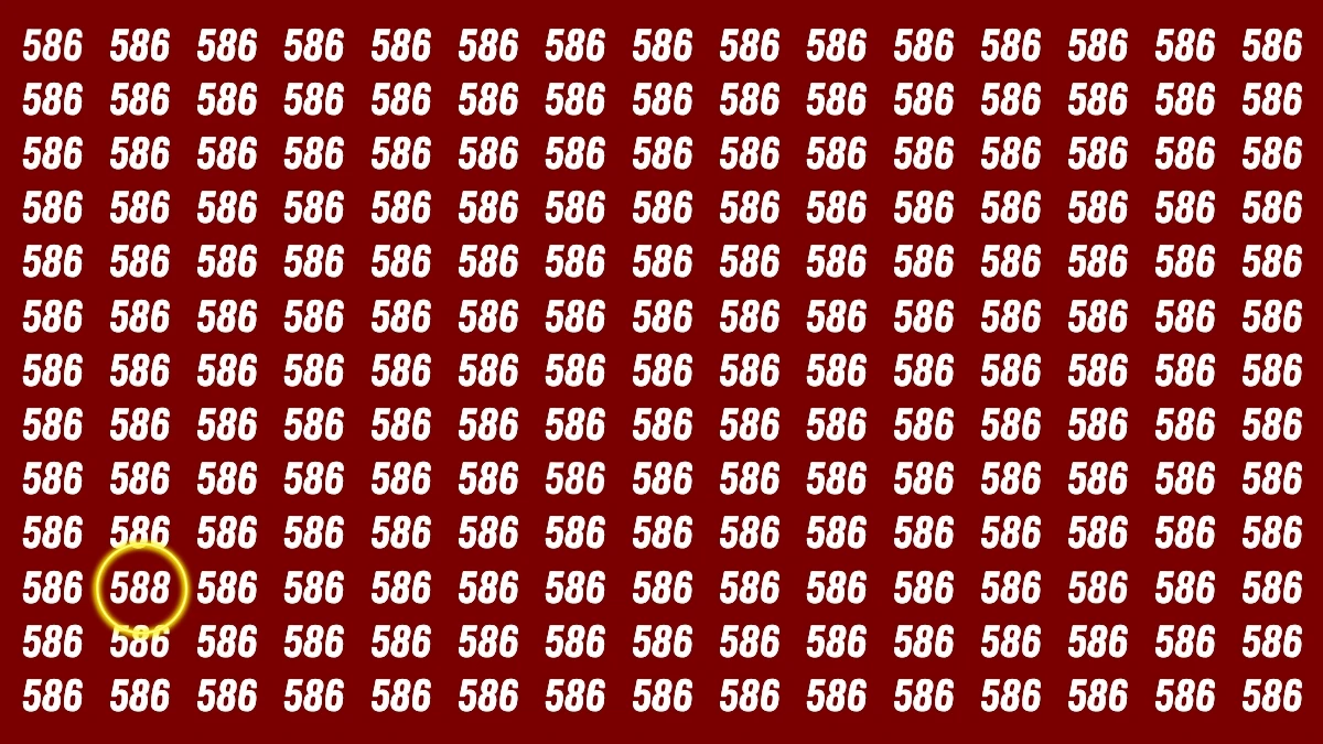 Optical Illusion 8 Seconds Challenge: Only People with Eagle Eyes Can spot the Number 588