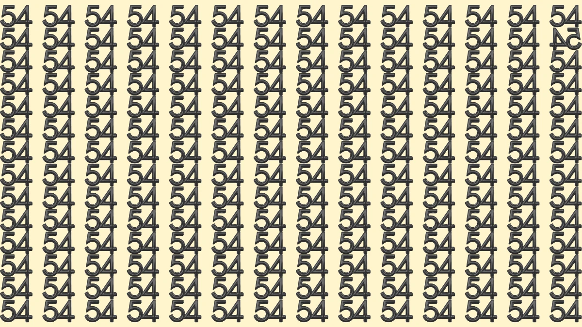 Optical Illusion: Are You A Genius? Within 6 Seconds Spot The Inverted 54 Among 54