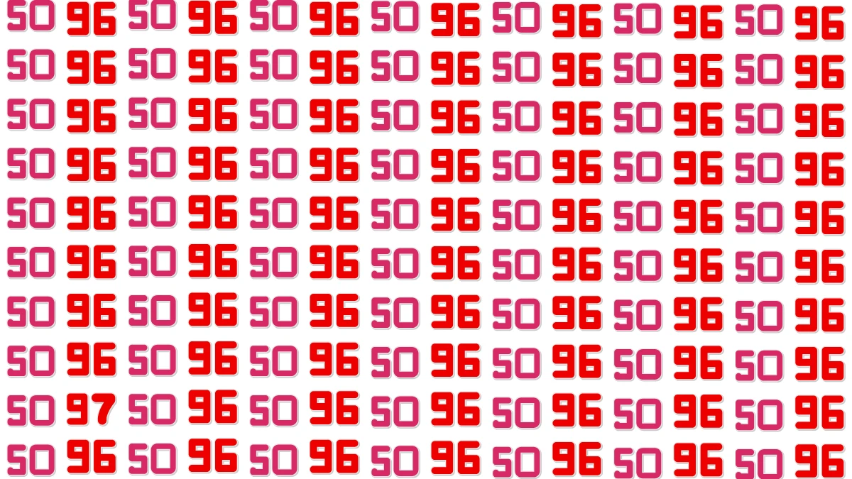 Optical Illusion: Can You Spot the Number 97 Among 50 and 96 in 8 Seconds?