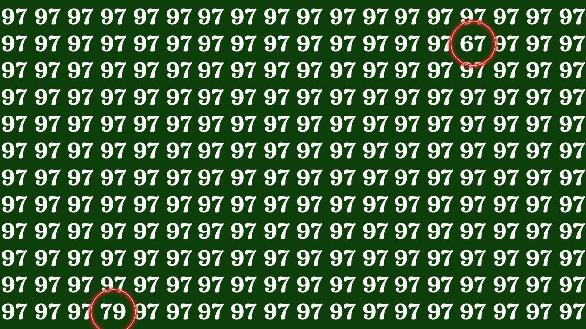 Optical Illusion Eye Challenge: Within 9 Seconds Spot the Number 67 and 79 among 97