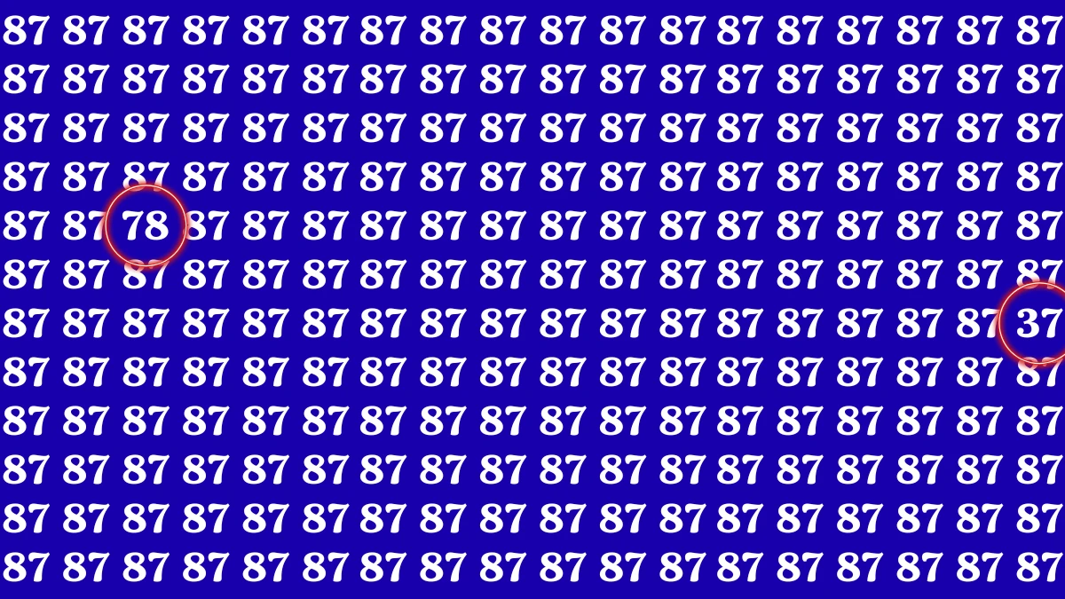 Optical Illusion Eye Test: Within 8 Seconds Spot the Number 37 and 78 Among 87