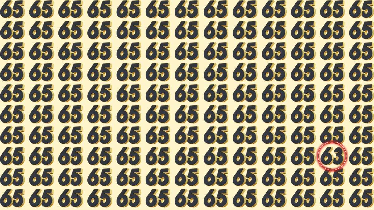 Optical Illusion Find it Out: Within 5 Seconds Spot the Number 63 Among 65