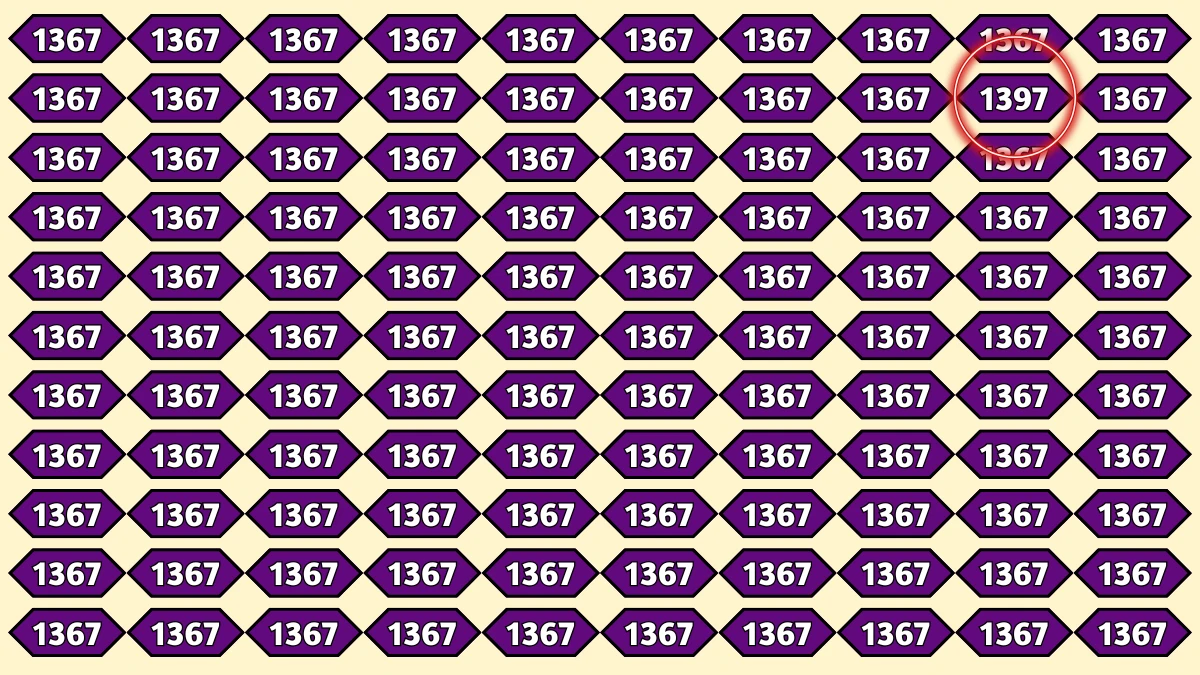 Optical Illusion Find it Out: Within 8 Seconds Spot The Number 1397 among 1367