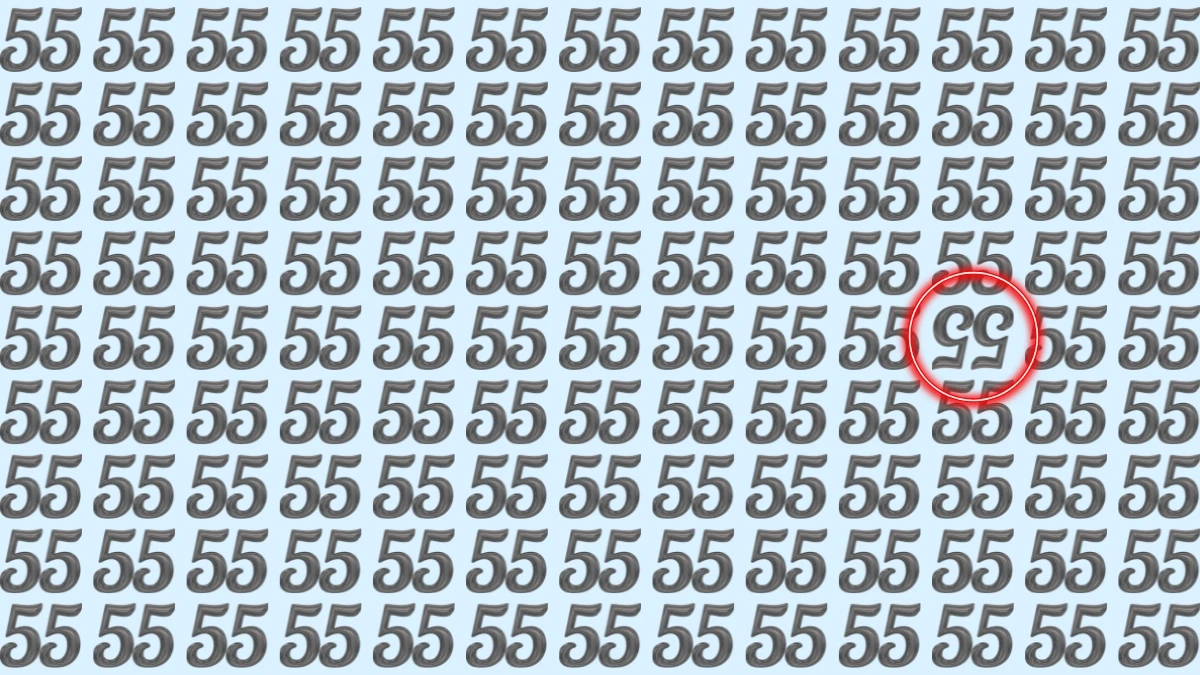 Optical Illusion IQ Test: Are You A Genius? Within 6 Seconds Spot The Inverted 55 among 55