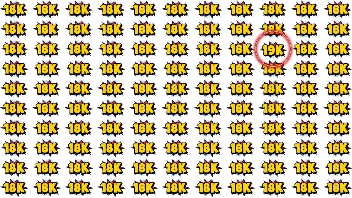 Optical Illusion IQ Test: Can You Spot the 19K Among the 18K in Just 8 Seconds?