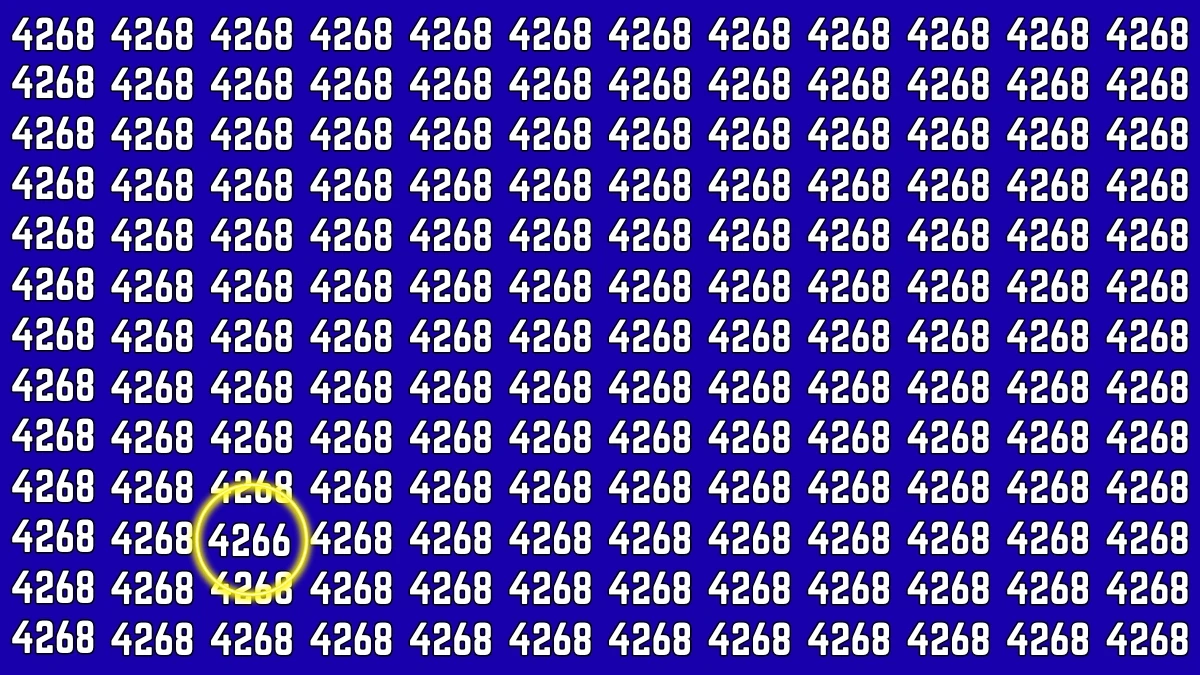 Optical Illusion Puzzle IQ Test: Within 8 Seconds Spot The Number 4266 among 4268