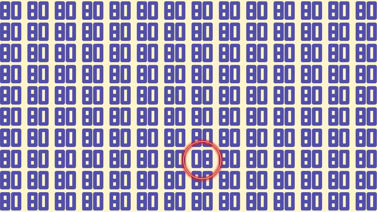 Optical Illusion IQ Test: Can You Spot the Number 08 Among 80 in 8 Seconds?