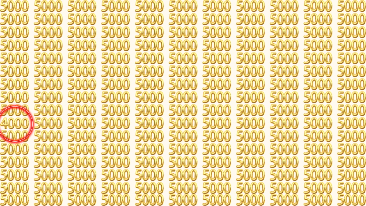 Optical Illusion Puzzle IQ Test: Within 8 Seconds Spot The Number 4000 among 5000