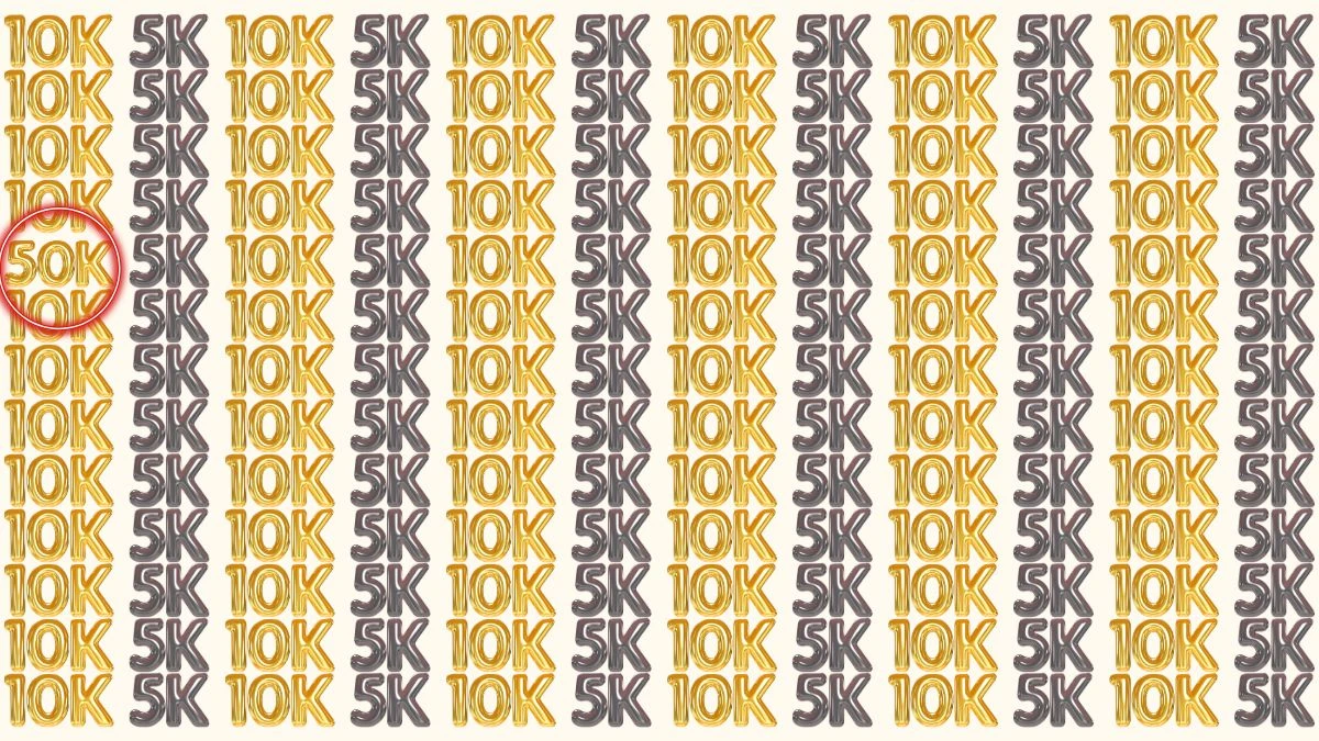 Optical Illusion Puzzle IQ Test: Within 10 Seconds Spot The 50K among 10K and 5K