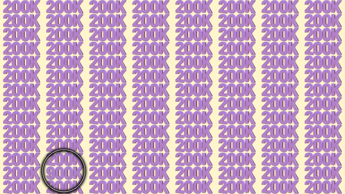 Optical Illusion Puzzle IQ Test: Within 10 Seconds Spot The 900K among 200K