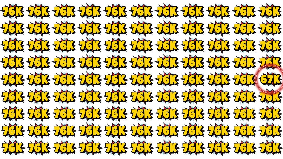 Optical Illusion Puzzle IQ Test: Within 6 Seconds Spot The 67K among 76K