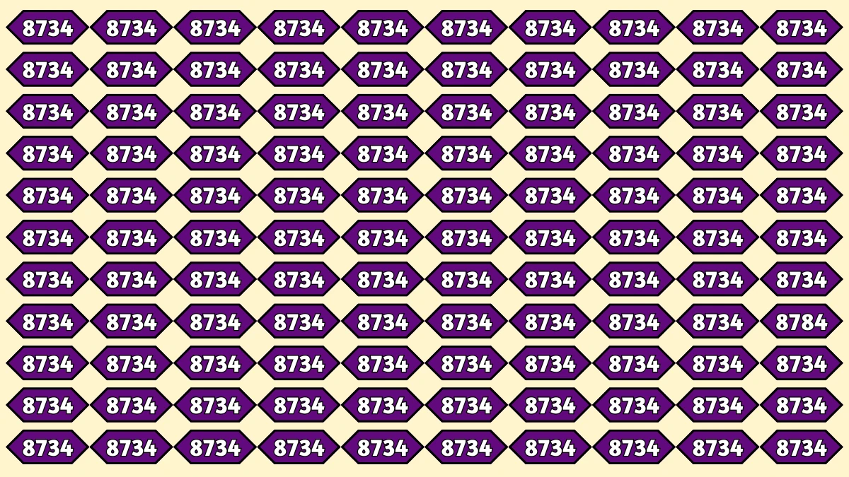 Optical Illusion Puzzle IQ Test: Within 8 Seconds Spot The Number 8784 among 8734