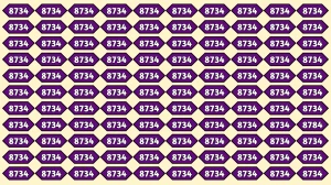 Optical Illusion Puzzle IQ Test: Within 8 Seconds Spot The Number 8784 among 873...