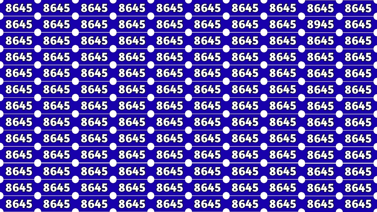 Optical Illusion Puzzle IQ Test: Within 9 Seconds Spot The Number 8945 among 8645