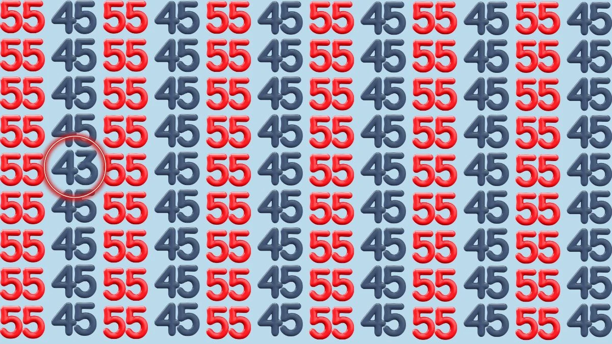 Optical Illusion: Within 5 Seconds Spot The Number 43 among 55 and 45