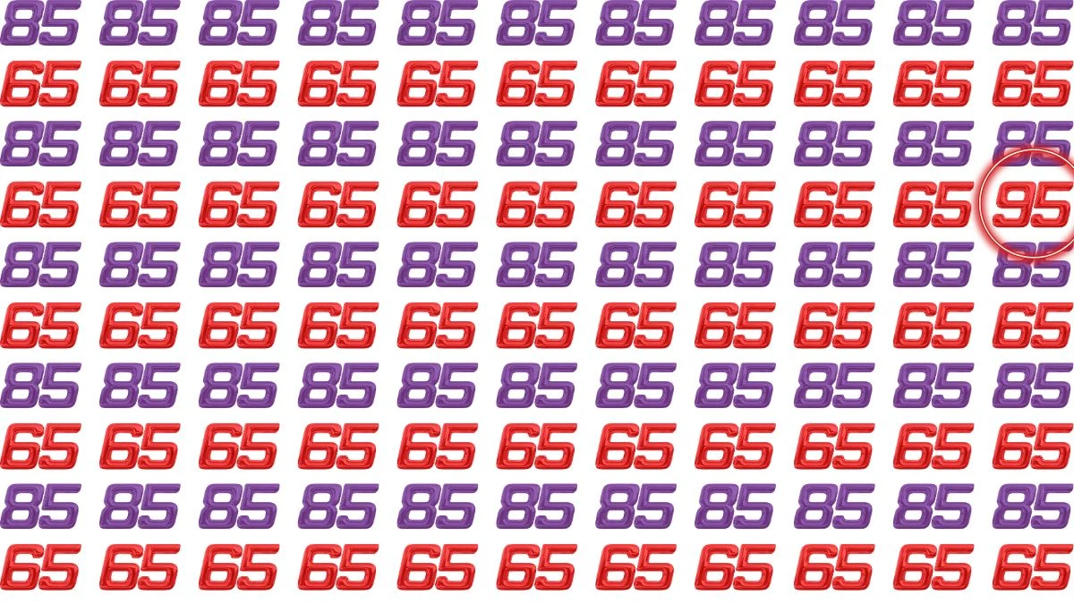 Optical Illusion: Within 5 Seconds Spot The Number 95 among 85 and 65