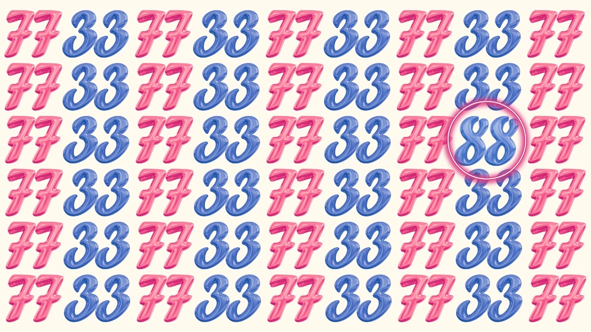 Optical Illusion: Within 6 Seconds Spot The Number 88 among 77 and 33