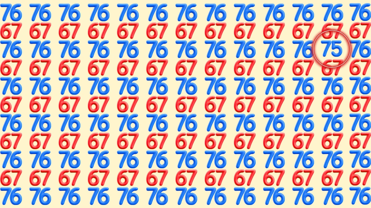 Optical Illusion: Within 7 Seconds Spot The Number 75 among 76 and 67