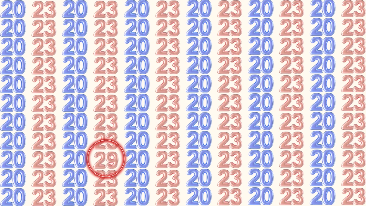 Optical Illusion: Within 9 Seconds Spot the Number 29 among 20 and 23