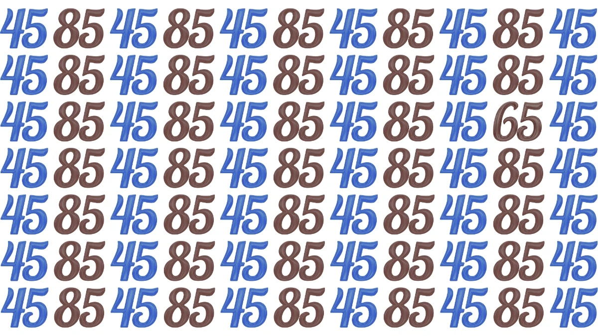 Optical Illusion: Within 9 Seconds Spot The Number 65 among 45 and 85