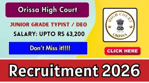 Orissa High Court Junior Grade Typist / DEO Recruitment 2026 - Apply Online for 28 Posts