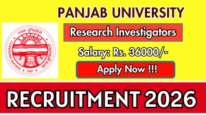 Panjab University Research Investigators Recruitment 2026 – Walk in