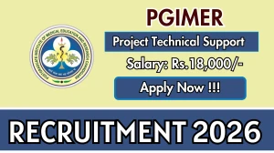 PGIMER Project Technical Support I Recruitment 2026 - Apply Offline
