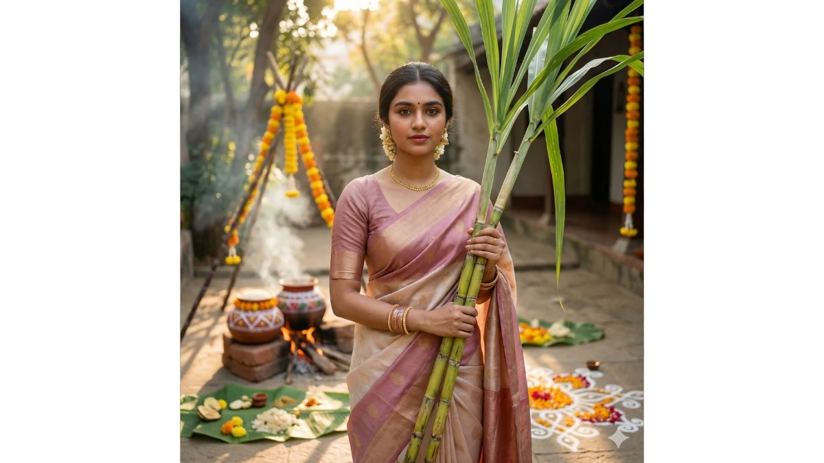 12 Google Gemini AI Pongal Photo Editing Prompts for Girls to Create Elegant Festive Portraits