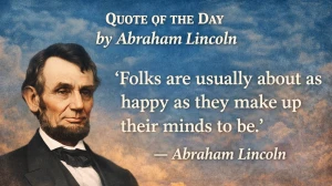 Quote of the Day by Abraham Lincoln: 'Folks are usually about as happy as they make up their minds to be’