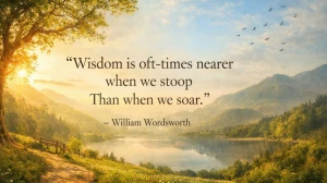 Quote of the Day by William Wordsworth: 'Wisdom is oft-times nearer when we stoo...