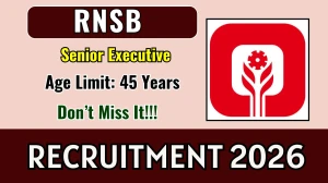RNSB Senior Executive Recruitment 2026 - Apply Online