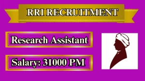 RRI Research Assistant Recruitment 2026 – Apply Online