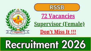 RSSB Supervisor Recruitment 2026 - Apply Online for 72 Posts