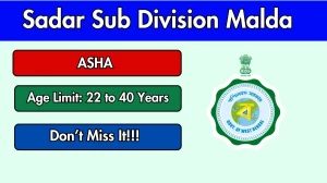 Sadar Sub Division Malda ASHA Recruitment 2026 - Apply Offline