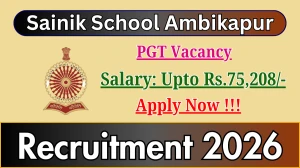 Sainik School Ambikapur PGT Recruitment 2026 - Apply Offline