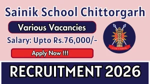 Sainik School Chittorgarh Recruitment 2026 - Apply Offline for 11 PGT, TGT And More Posts