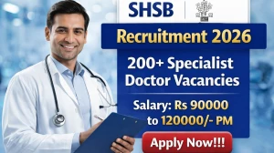 SHSB Specialist Doctor Recruitment 2026 - Apply Online for 256 Posts