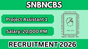 SNBNCBS Project Assistant 1 Recruitment 2026 – Apply Online SNBNCBS Project Assistant 1 Recruitment 2026 – Apply Online