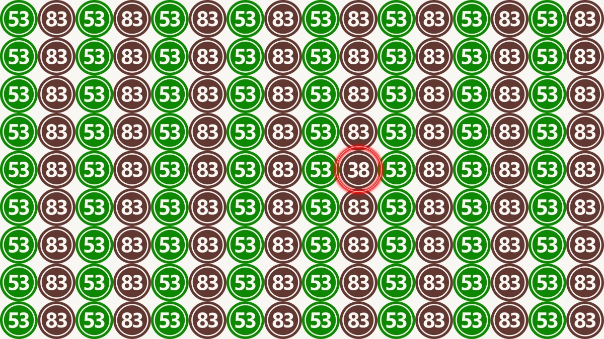 Optical Illusion: Within 8 Seconds Spot The Number 38 among 83 and 53