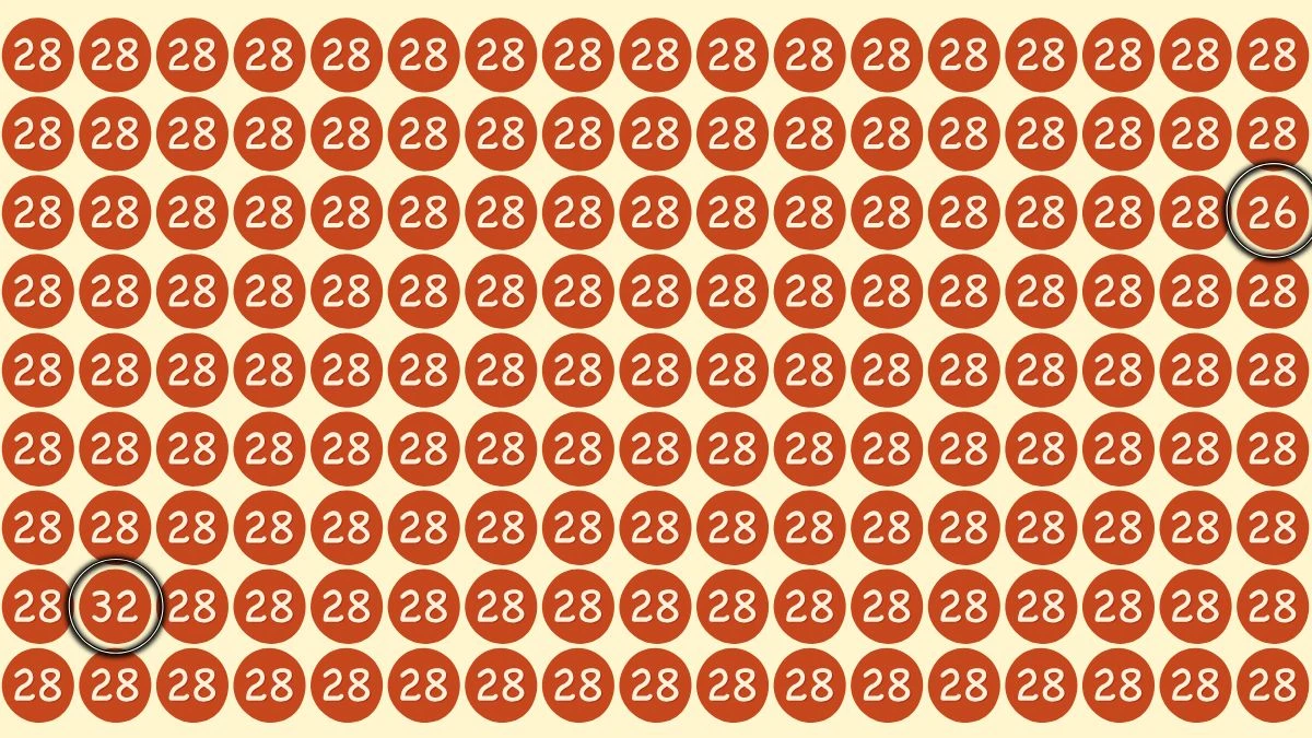 Optical Illusion Eye Challenge: Can You Spot the Numbers 26 and 32 Among 28 in 8 Seconds?