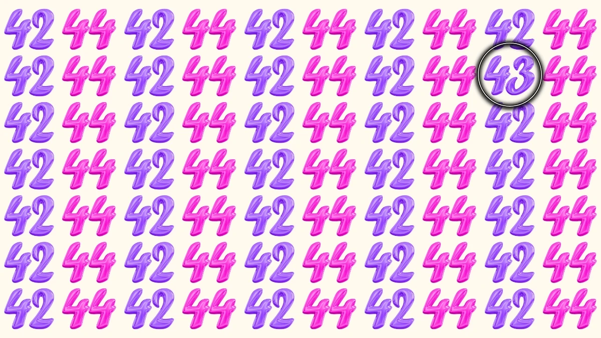 Optical Illusion: Within 8 Seconds Spot the Number 43 among 42 and 44
