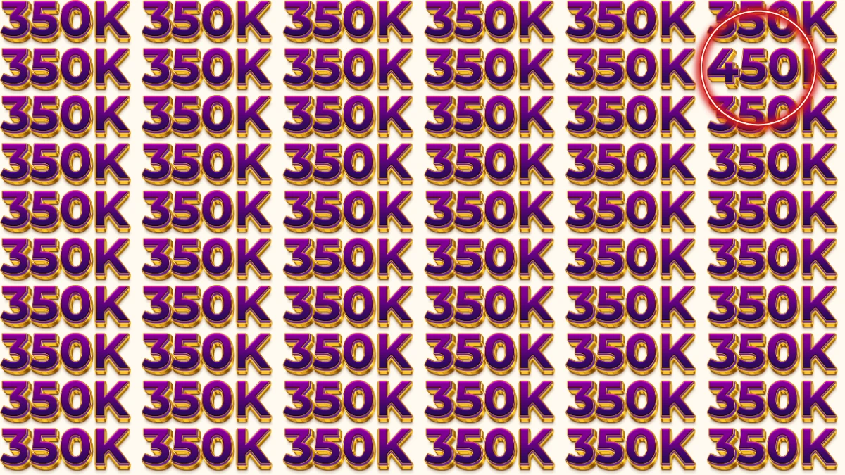 Optical Illusion IQ Test: Can You Spot the 450K Among the 350K in Just 6 Seconds?
