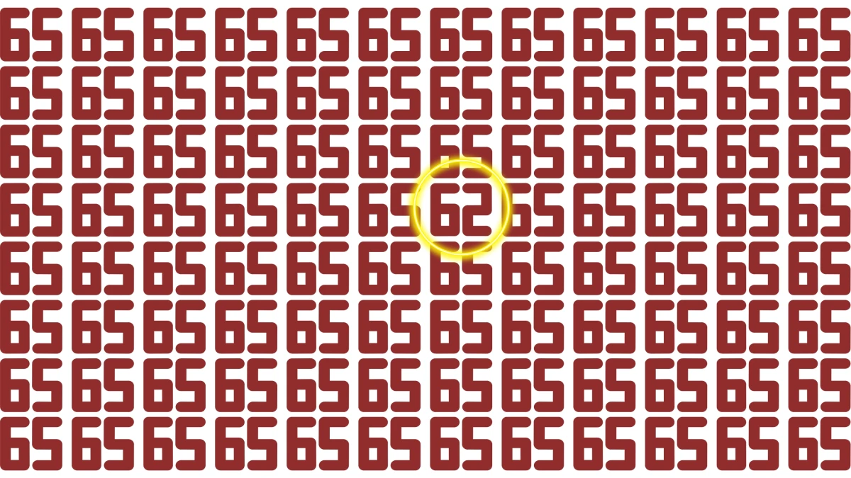 Observation Find it Out: Within 8 Seconds Spot the Number 62 among 65