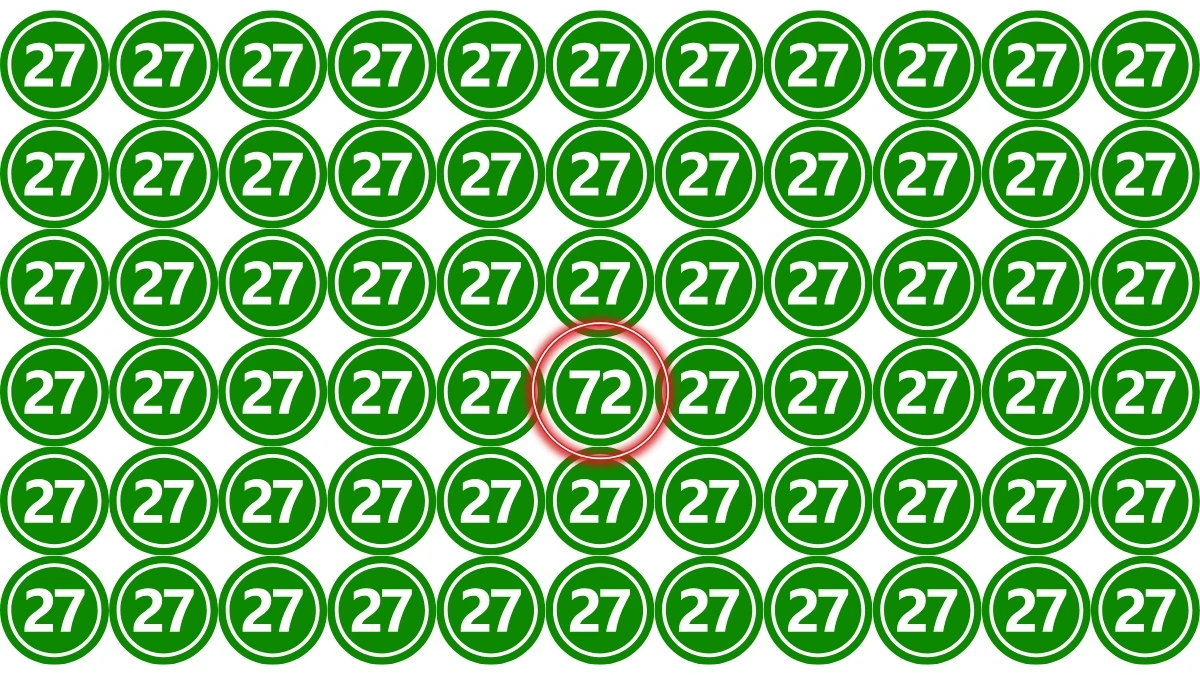 Optical Illusion IQ Test: Can You Spot the Number 72 Among 27 in 7 Seconds?