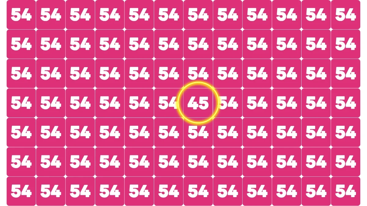 Optical Illusion Find it Out:  Within 5 Seconds Spot The Number 45 among 54
