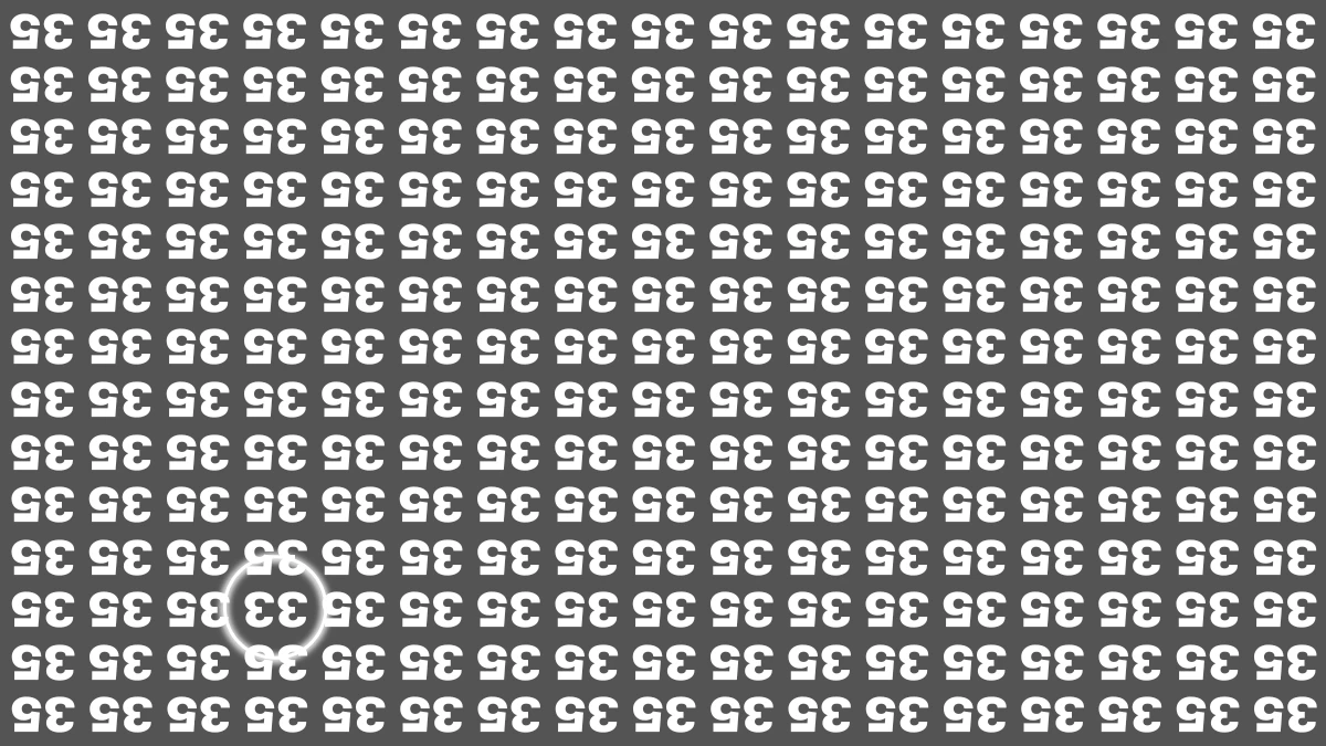 Optical illusion IQ Test: Can You Spot the Inverted 33 among Inverted 35 in 8 Seconds