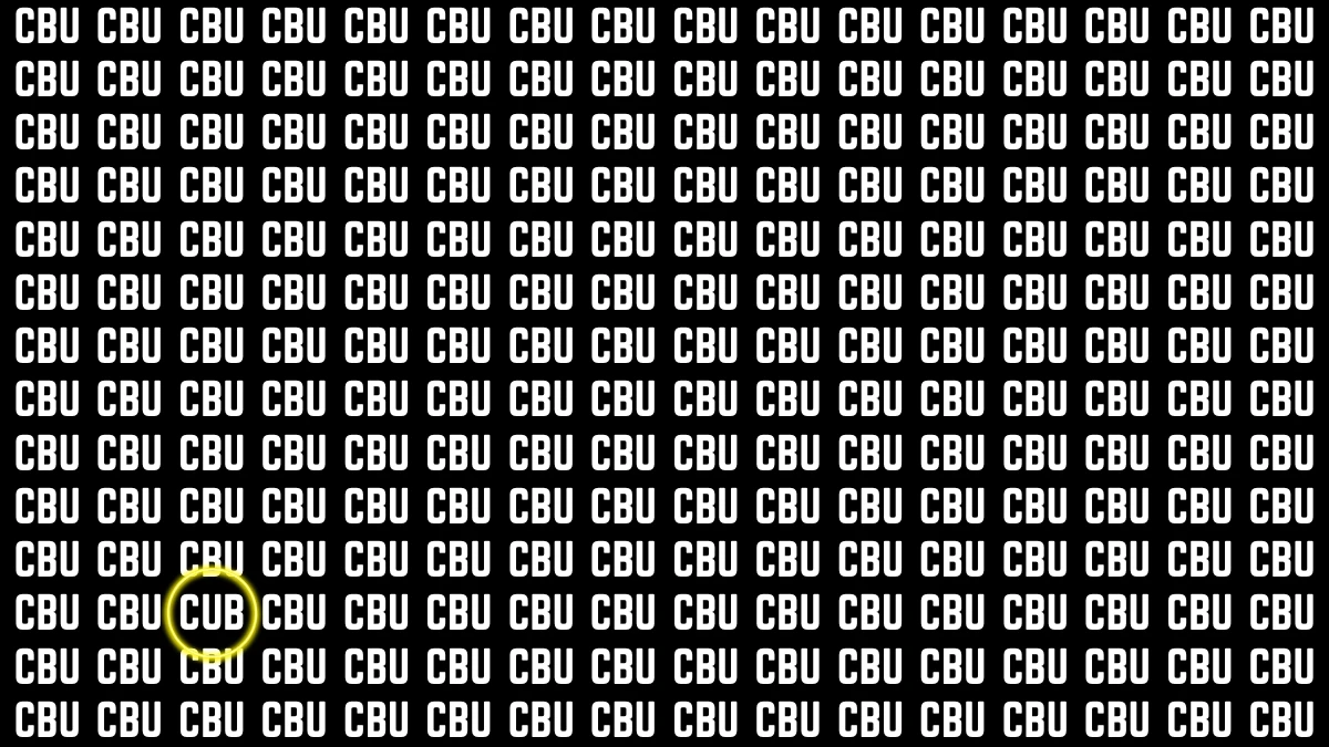 Visual Illusion: Within 7 Seconds Spot the Word CUB among CBU
