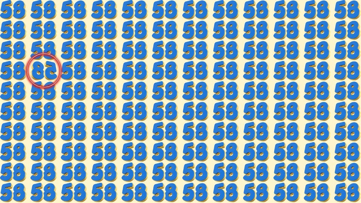 Optical Illusion Eye Test: Can You Spot the Inverted 58 among 58 in 9 Seconds