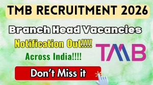 TMB Branch Head Recruitment 2026 - Apply Online for 20 Posts
